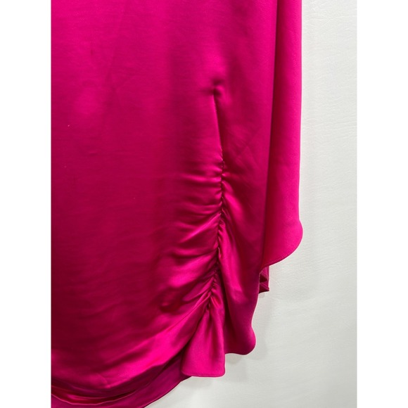Jonathan Simkhai Kadence Dress Womens 2 Bell-Sleeve Satin Mini Elegant Evening - Picture 3 of 10